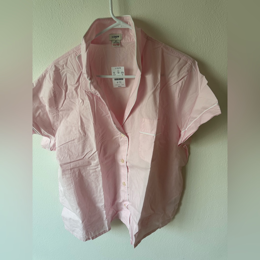 Women’s J-Crew Pj Top, Nwt, Size 2x!! Pink And Comfy Material!!